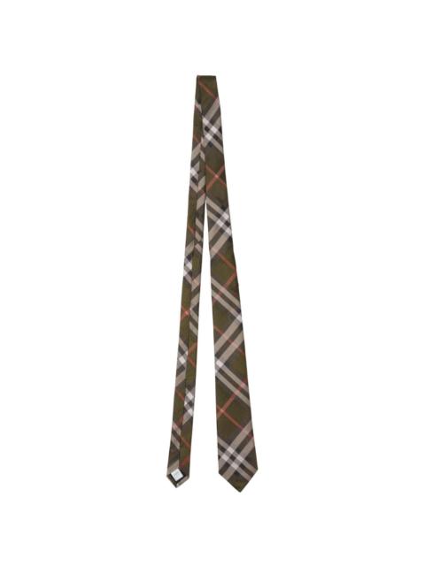 checked silk tie