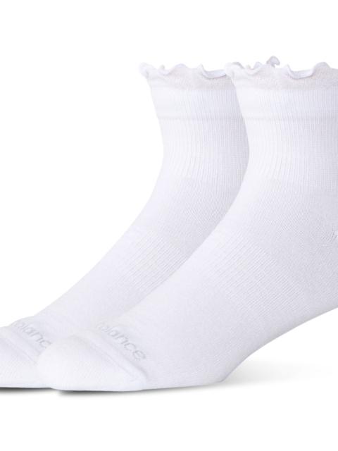 New Balance New Balance New Balance Active Ruffle 2PK Quarter Sock White Size M