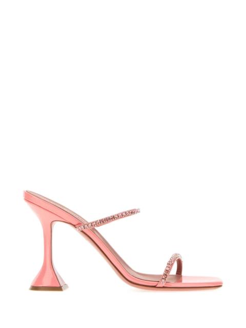 Amina Muaddi Amina Muaddi Women Pink Leather Gilda Mules