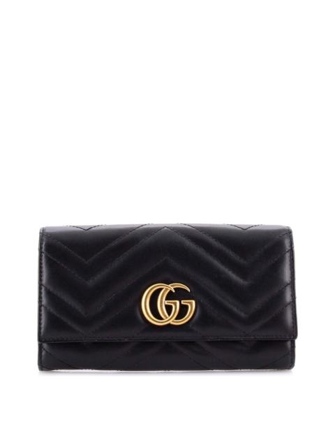 GUCCI Gucci Black Sheep Leather GG Marmont Continental Wallet Matelasse (Authentic
Pre-Loved)