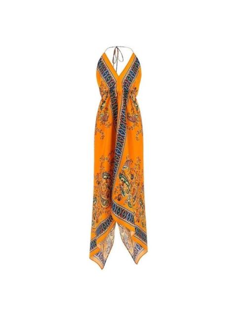 Etro ETRO Orange Floral Paisley Silk Dress New & Authentic (Women