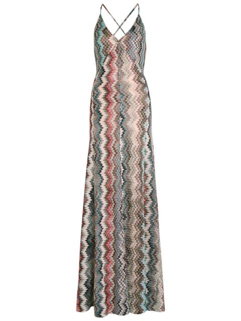 Missoni Missoni Zigzag Metallic-knit Maxi Dress