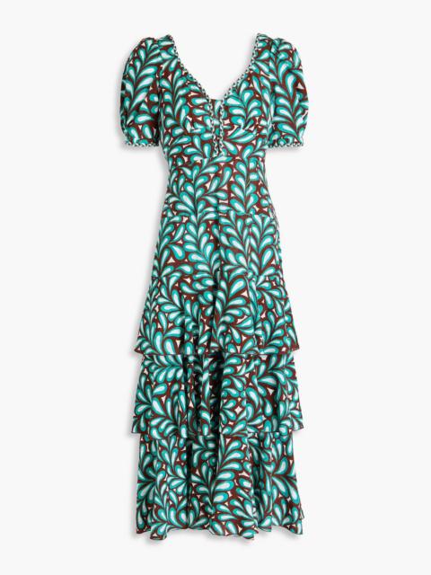 DIANE VON FURSTENBERG Aire printed cotton-jacquard midi dress