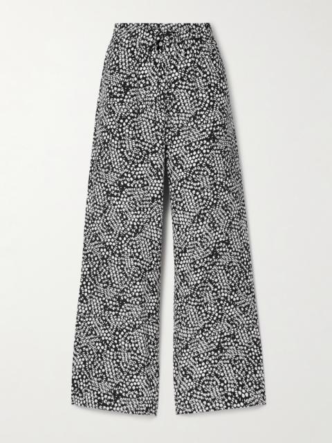 MATTEAU Polka-dot Silk Crepe De Chine Track Pants