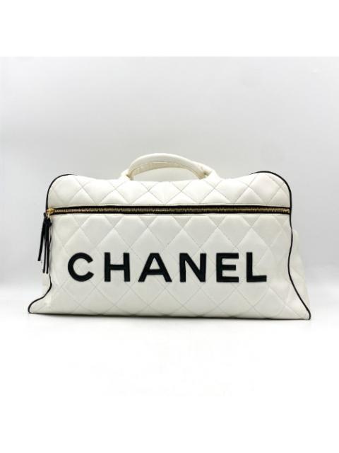 CHANEL Chanel No. 3 White Quilted Boston Bag