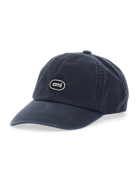 AMI Paris Ami Paris Men Hat With Embroidered Patch And Ami Logo, Tech Fabric, Black, Unisex