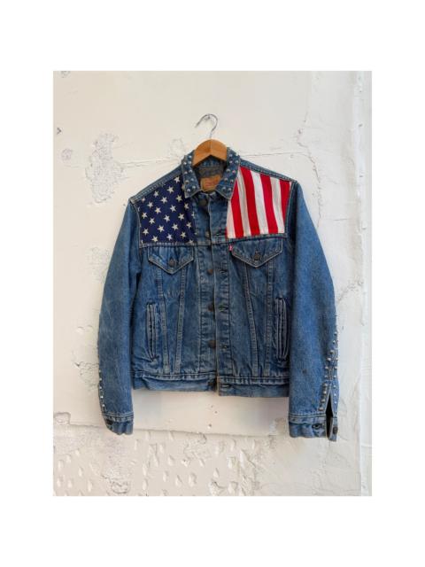 Levi's Levi's US Flag Studded Blanket Lined Denim Trucker Jacket