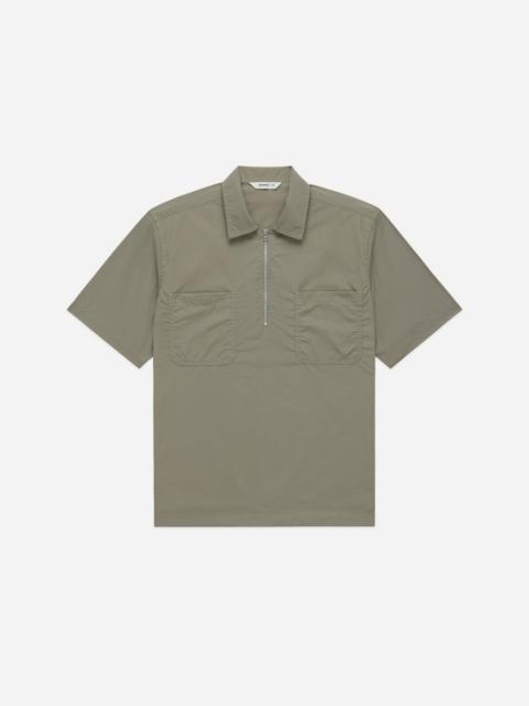 3sixteen Short Sleeve Zip Shirt - Olive Nylon