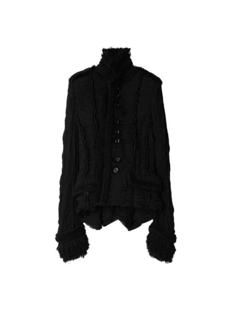 Burberry Burberry Pleated Silk Tailored Jacket, Brand Size 4 ( US Size 2 )