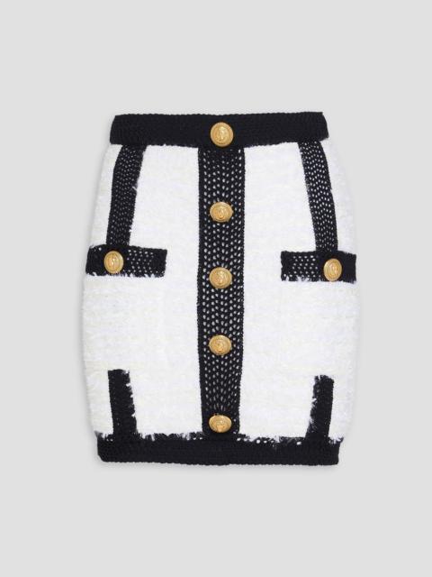 Balmain Two-tone knitted mini skirt