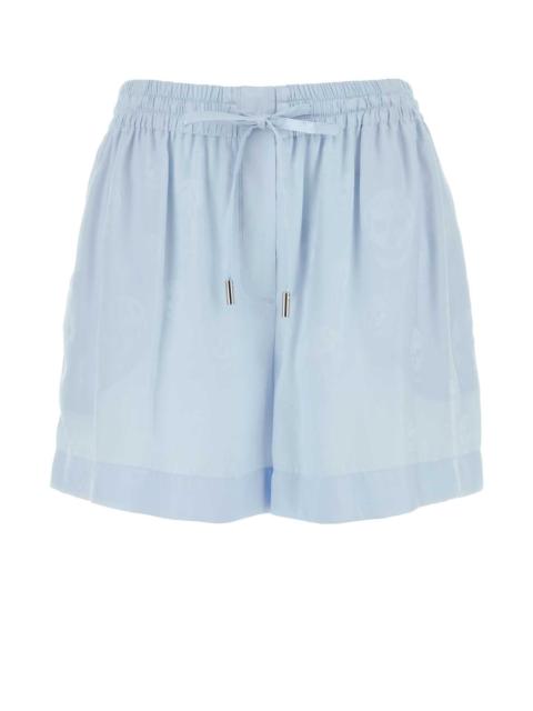 Alexander McQueen Alexander Mcqueen Women Pastel Light-Blue Jacquard Shorts