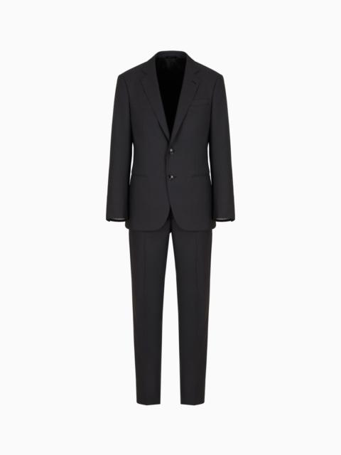 GIORGIO ARMANI MANHATTAN LINE PINSTRIPED VIRGIN-WOOL SINGLE-BREASTED SUIT