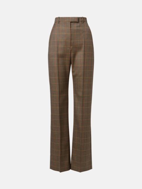 Alexander McQueen Country Check high-rise wool straight pants