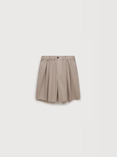 Marni GREY CANVAS SHORTS WITH PLEATS