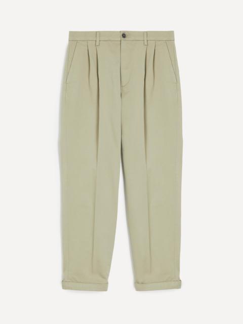 BARENA Sage Drapier Double-Pleated Cotton Trousers