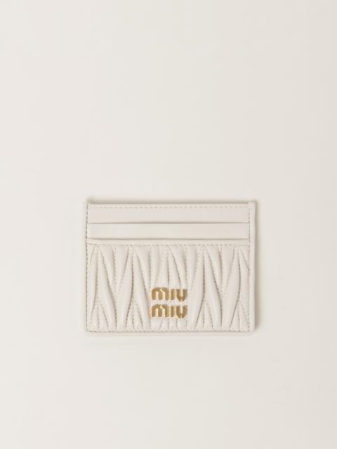 Miu Miu Matelassé nappa leather card holder