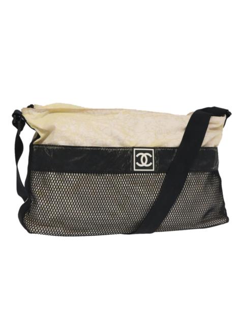 CHANEL CHANEL Sports Shoulder Bag Nylon White Black CC