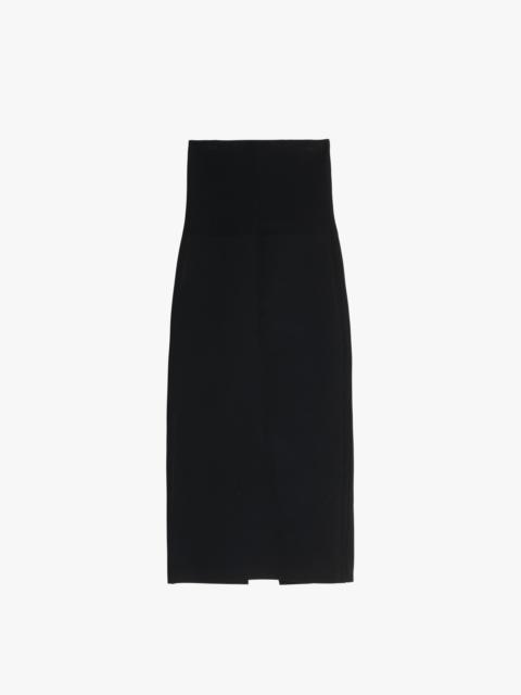 Victoria Beckham VB Body Fitted Midi Skirt In Black