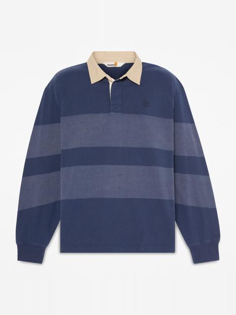 Timberland Striped Long-Sleeve Rugby Polo Shirt
