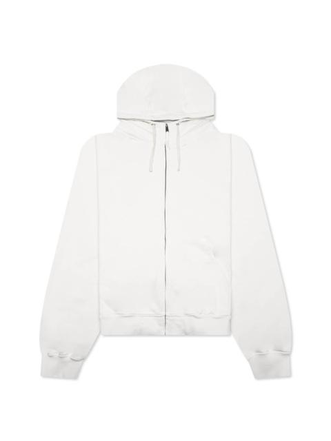 Maison Margiela REVERSE APPLICATED STITCH LOGO ZIPPED HOODIE - ECRU