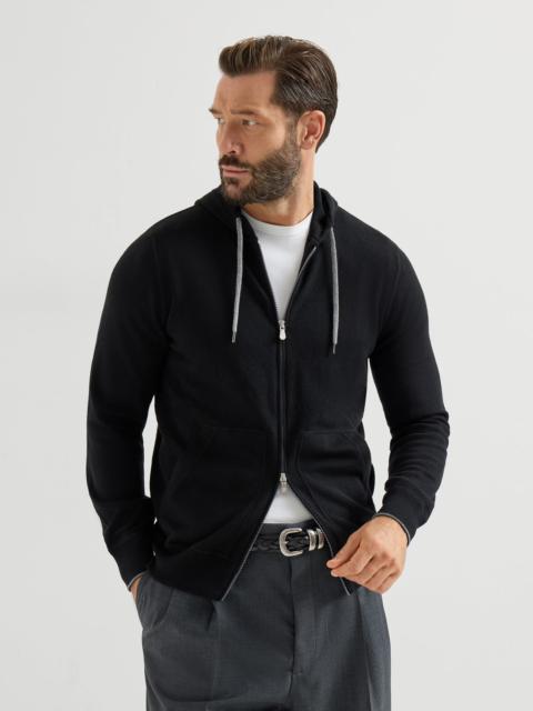 Brunello Cucinelli Cashmere sweatshirt-style cardigan with hood
