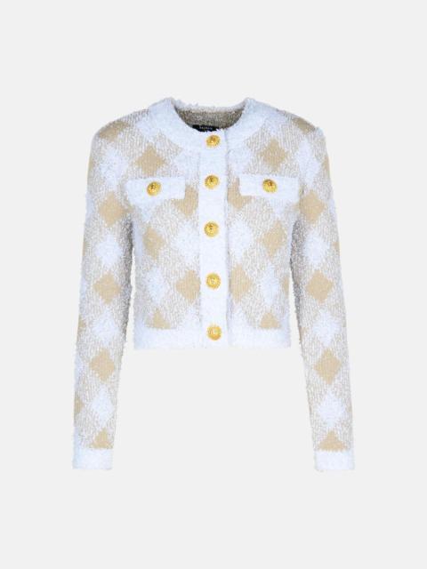 BEIGE POLYAMIDE BLEND JACKET