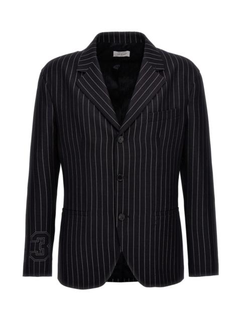 Off-White 23-print Pinstriped Straight Hem Blazer