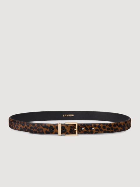 Sandro PONY EFFECT LEATHER BELT