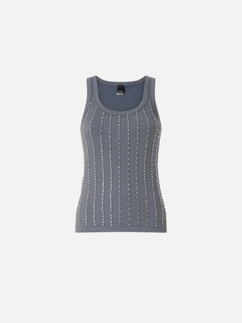 PINKO VEST TOP WITH JEWEL DETAILS
