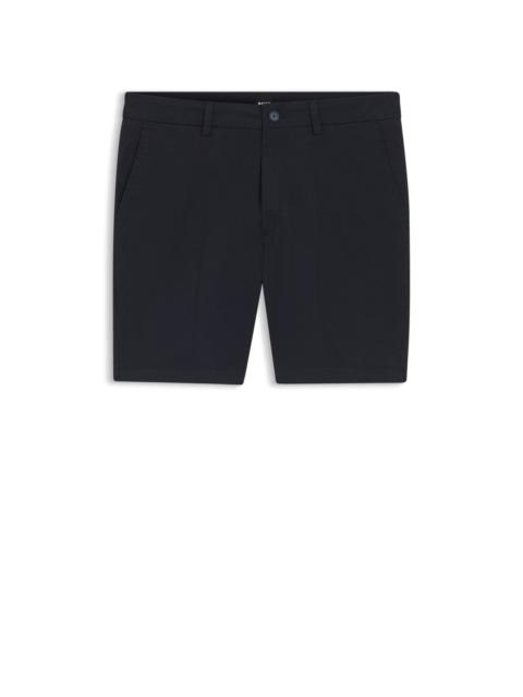 BOSS MODERN-FIT SHORTS IN STRETCH-COTTON TWILL
