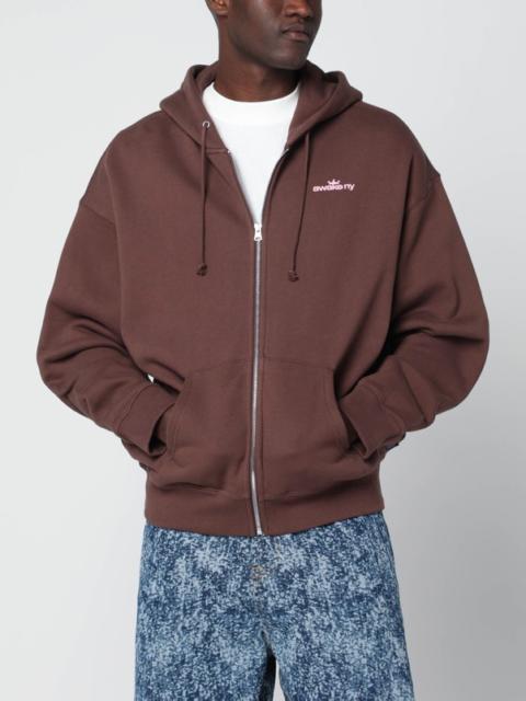 AWAKE NY Black hooded sweatshirt with logo print