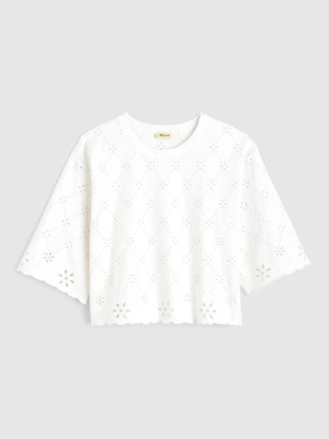 Madewell The Embroidered Boxy Crop Tee in Allday Jersey
