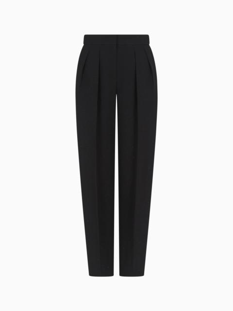 GIORGIO ARMANI GLITTER SILK CADY TROUSERS WITH PLEATS