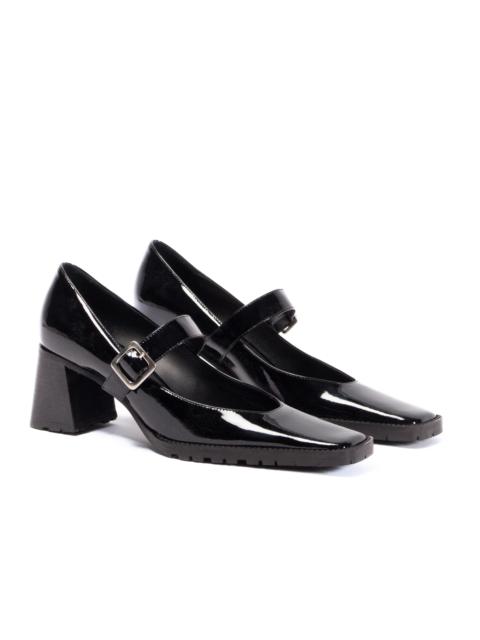 Elleme Mary Jane Block Heel Patent Black