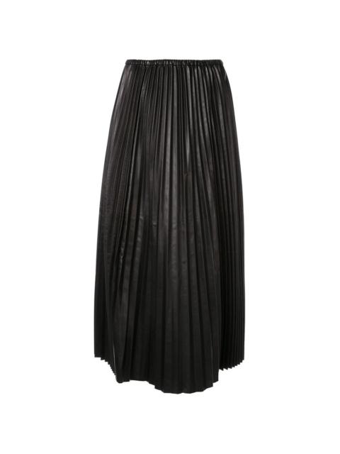 Valentino Valentino Garavani Pleated Leather Skirt