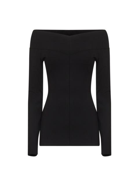 Stella McCartney Black viscose blend off-the-shoulder top