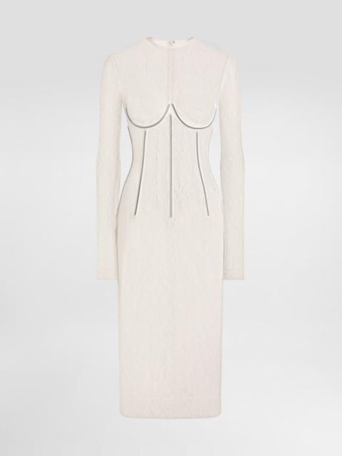 Dolce & Gabbana Lace calf-length dress with corset detailing