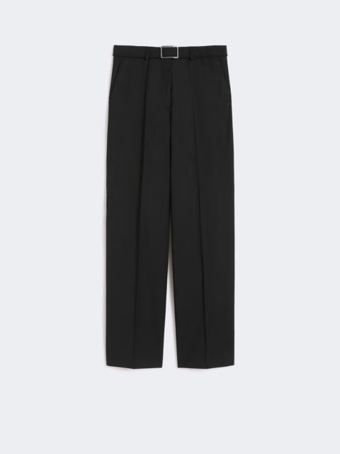 Sportmax Wide-fit stretch wool gabardine trousers - BLACK