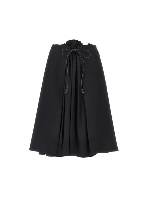 Moncler Moncler Wool Gabardine Midi Skirt Black