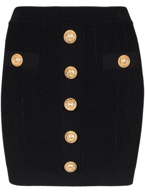 Balmain High Waist Buttoned Mini Skirt