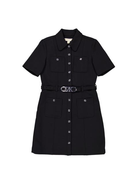 Other Designers Michael Kors Stretchy Crepe Short Sleeve Belted Utility Dress, Size 2
