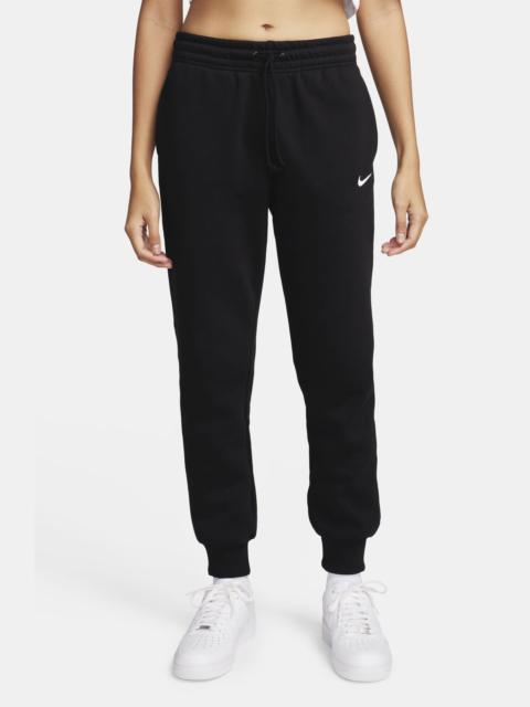Nike Sportswear Phoenix Fleece Mid Rise Joggers in Black/Sail at Nordstrom