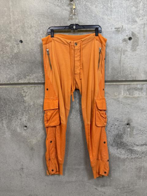 Greg Lauren Greg Lauren Sample Orange Cargo Zip Pants