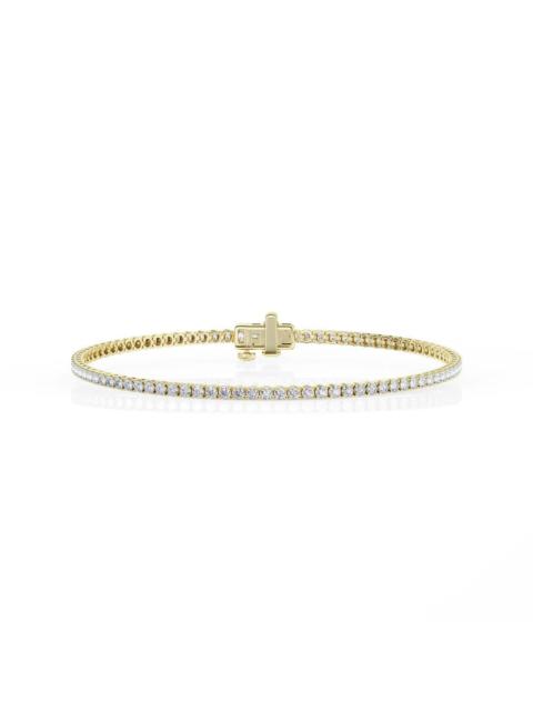 Other Designers Brilliant Diamond 3 Ctw Lab Grown Diamond Tennis Bracelet for Men in 14K Gold Plated