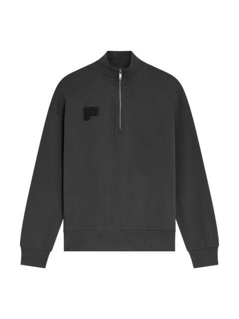 PANGAIA Womens Half Zip Sweatshirt - Smoked Black