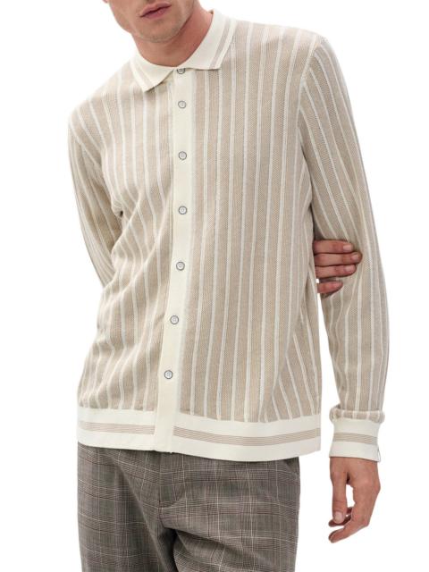 rag & bone rag & bone Harvey Long Sleeve Knit Button-Up Shirt in Ivory at Nordstrom