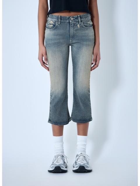 BALENCIAGA Balenciaga Women Cropped Distressed Denim Jeans