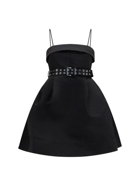 GANNI Ganni Short Satin Dress With A Full Skirt