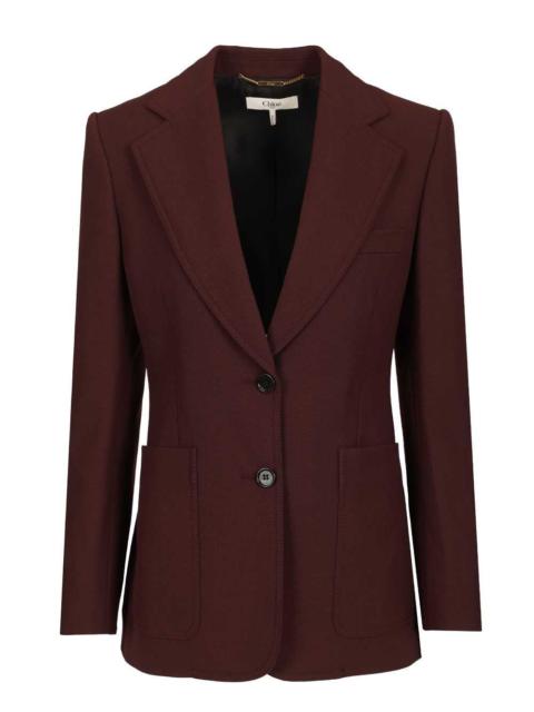 Chloé Chloe' Women Tailored Single-Breasted Jacket In Wool Gabardine