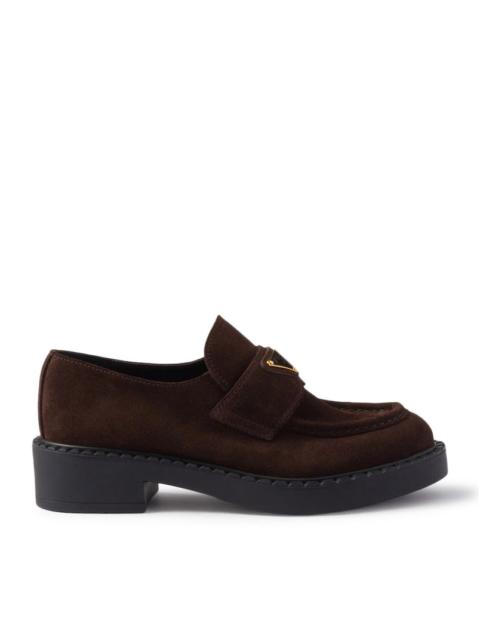Prada Prada Women Chocolate Suede Loafers